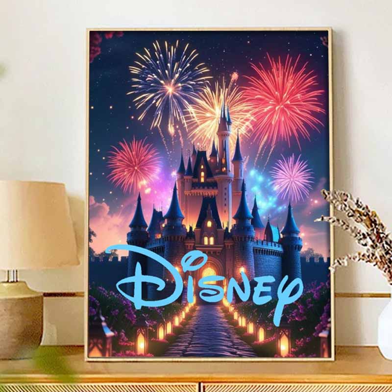Disney Diamond Painting Full Diamonds 5D Enchanting Castle Firework Art Home Decoration Creative Handicrafts