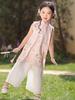 2026 Girls' Summer Chinese Style Sleeveless Qipao Set with Stand-up Collar