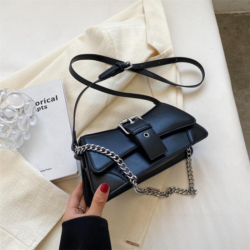 

Сумка в стиле ретро Niche Design, женская сумка, универсальная сумка-мессенджер, цепочка на одно плечо, маленькая квадратная сумка через подмышку чёрный