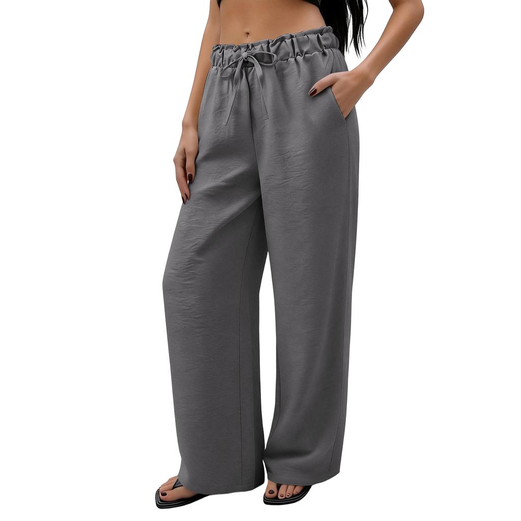 Women's Loose Wide-Leg Pants, Casual Loose-Fitting Pants With Pockets