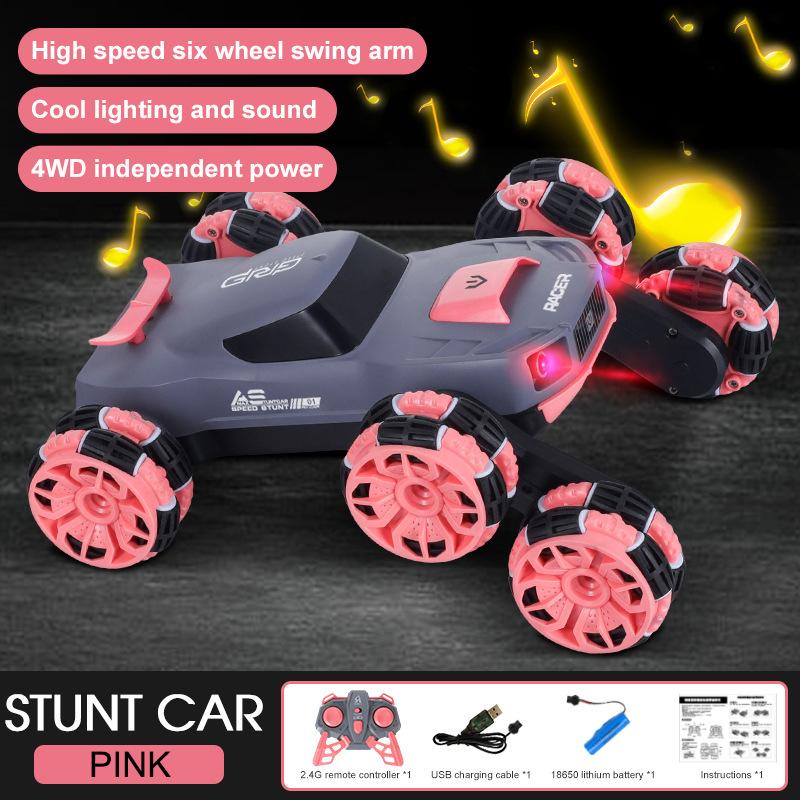 Six-Wheeled Stunt Car Deformation Remote Control Car Double-Sided Dump Car Four-Wheel Drive Off-Road Climbing Car Boy Toy Car