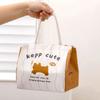 Cute Cartoon Bear Canvas Tote Food Bag Women Kawaii Portable Mini Handbags Thermal Lunch Box Cloth Picnic Travel Storage Bags