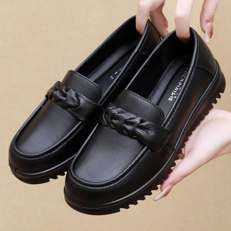 

Темпераментные модные осенние новые туфли для среднего возраста, мягкая подошва, легкие, износостойкие женские туфли 37 чёрный