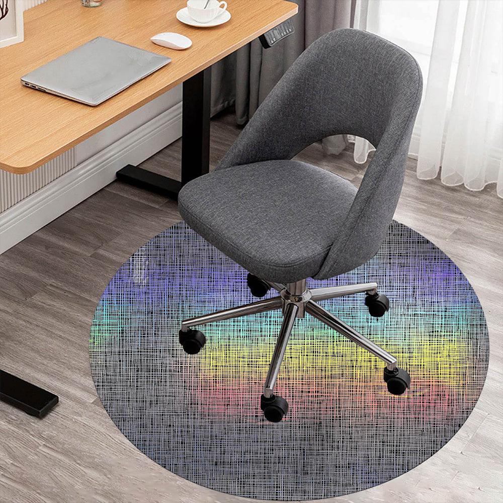 1pc Abstract Pattern Round Chair mat Area Rug - Non-Slip, Floor Mat for Office, Bedroom, home decor Christmas Gift-1002362