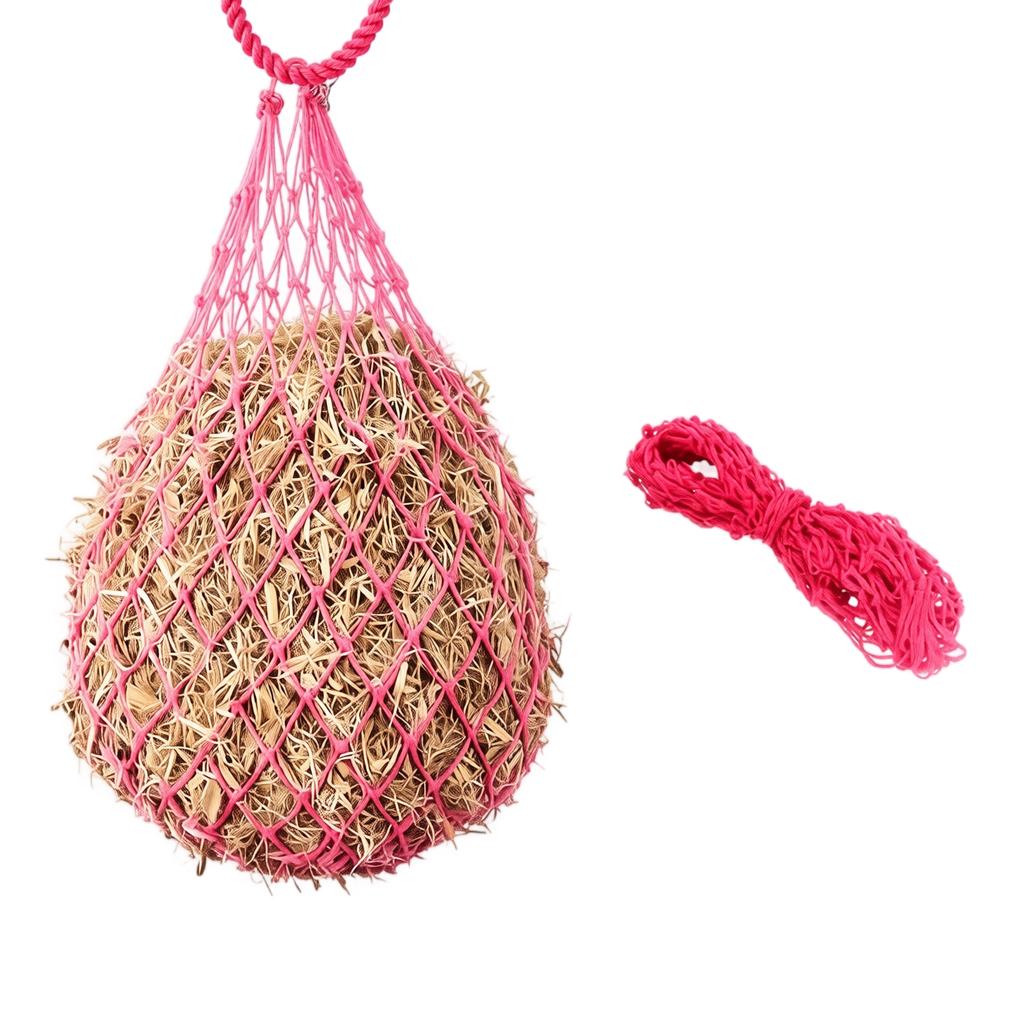Large Capacity Hay Net for Horses Cattle Sheep Llamas Durable Small Hole Feed Bag with Hanging Rings Suitable for Equine Feeding and Livestock Grazing