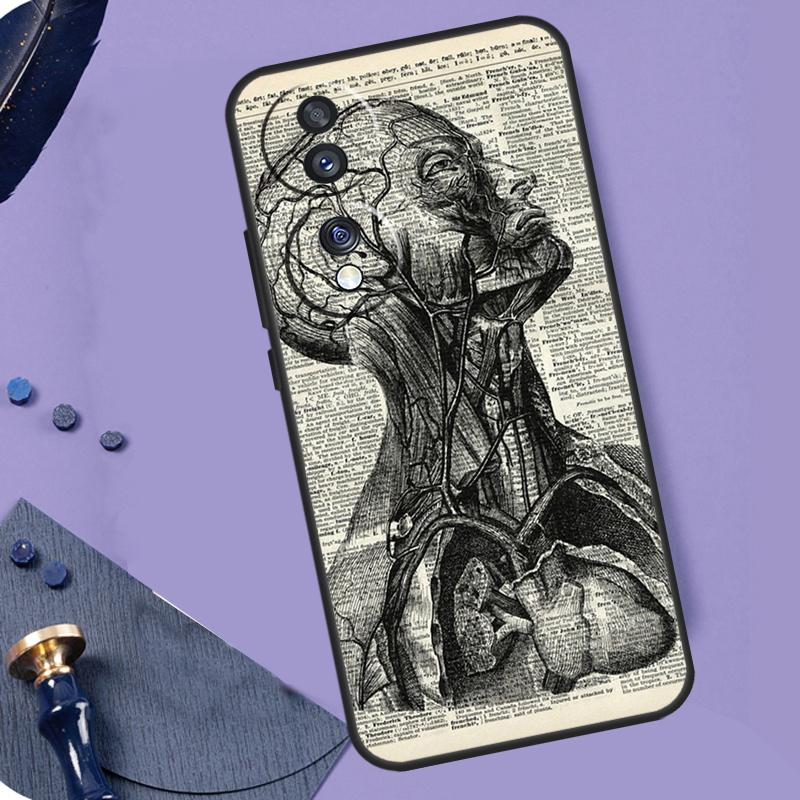 Medical Human Anatomy Case For Honor X8b X9b X9a X8a X7a X6a X7 X8 X9 Cover For Honor Magic 6 5 Pro 50 70 90 Lite