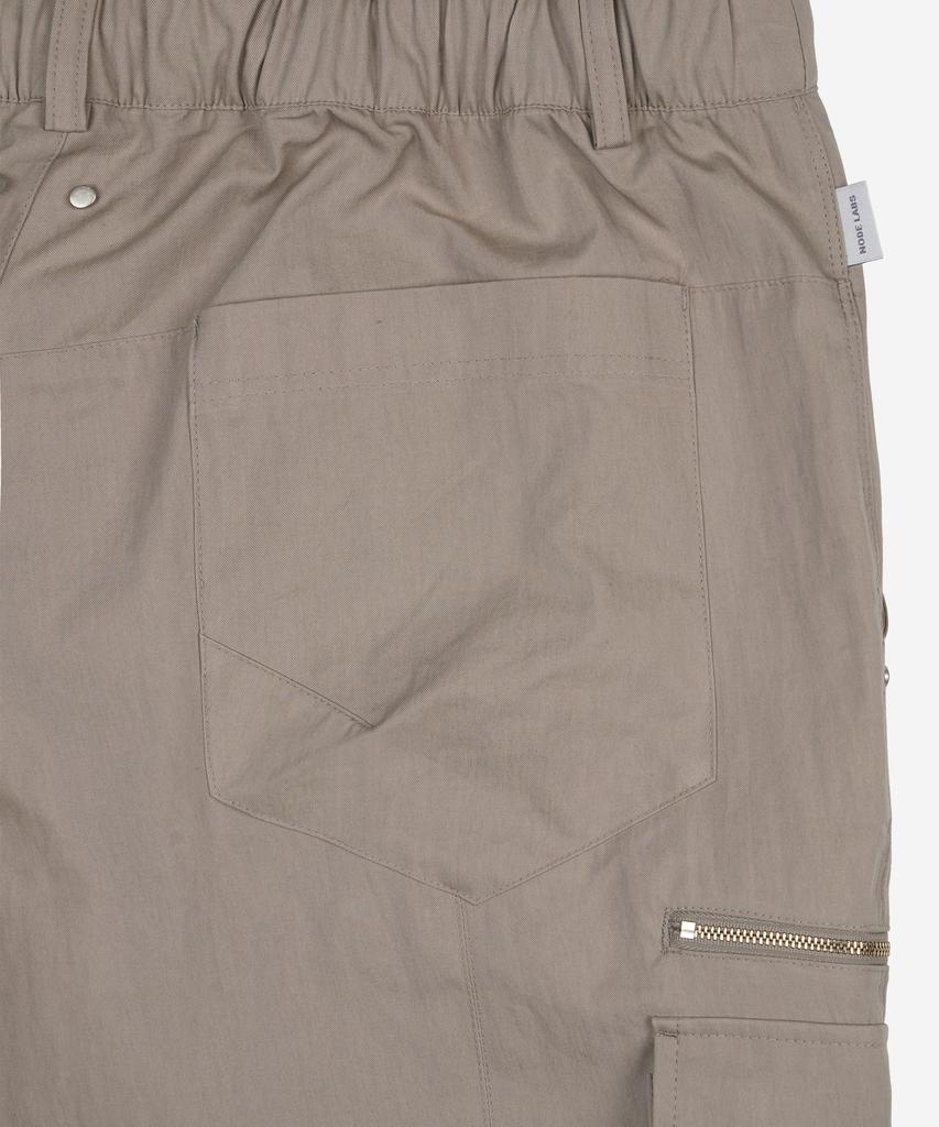 NODE LABS Dev:10 Cut Line Wide Cargo Pants_Beige