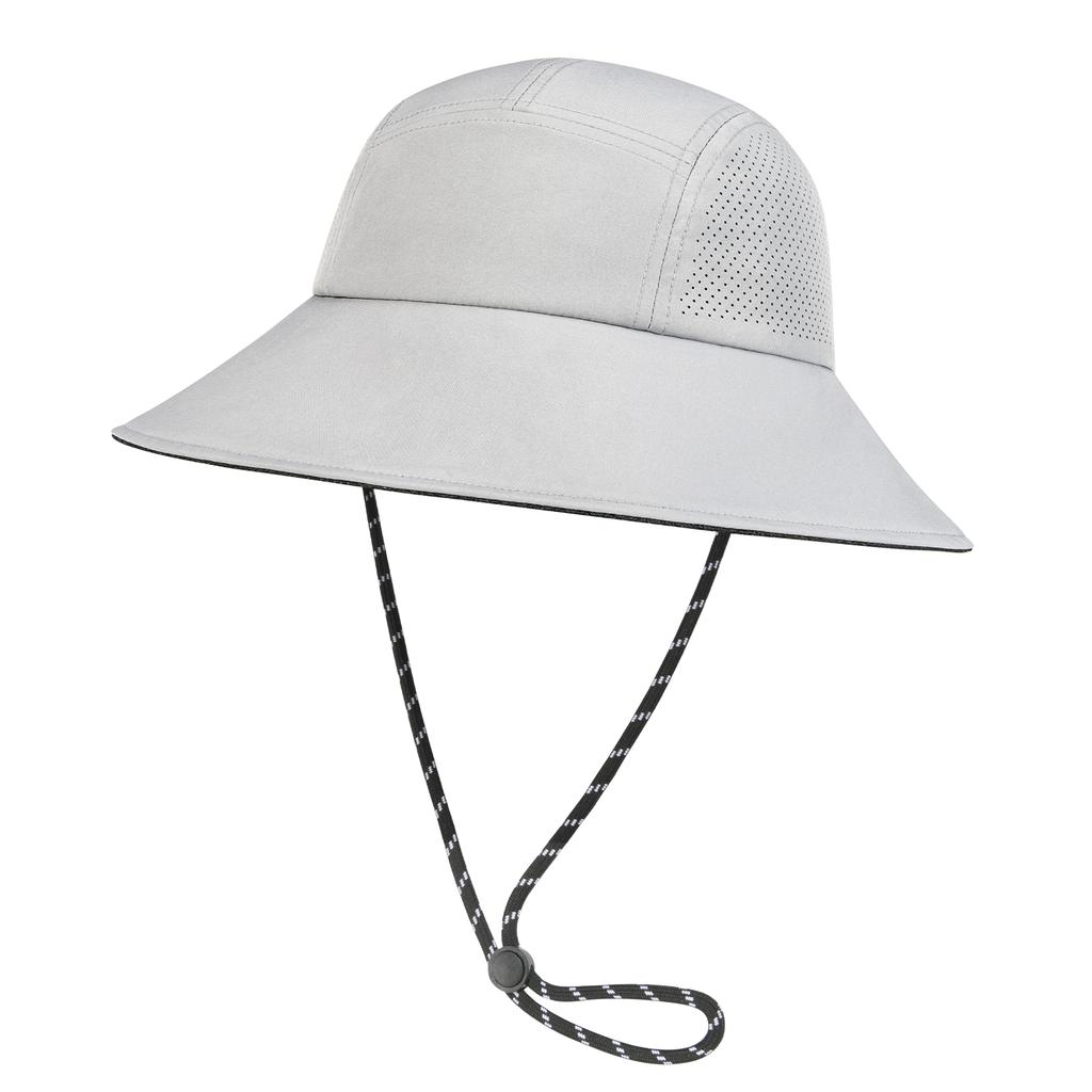 FEINION Leichter Damen-Sonnenhut Packbar Netz atmungsaktiv Breiter Rand Angler Strand Reisehut Outdoor Fischerhut