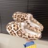 Winter Women Slippers Leopard Warm Fur Comfortable Clogs Soft Plush Flats Indoor Home Shoes Furry Casual Slippers Cotton Shoes