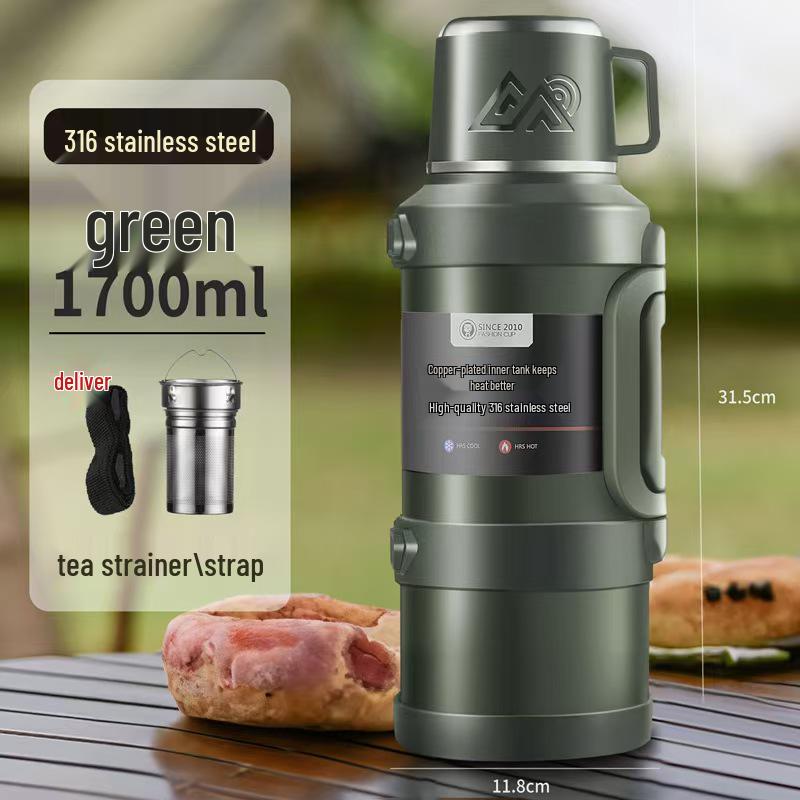 316 Large Capacity Outdoor Stainless Steel Insulated Sports Teapot and Water Cup