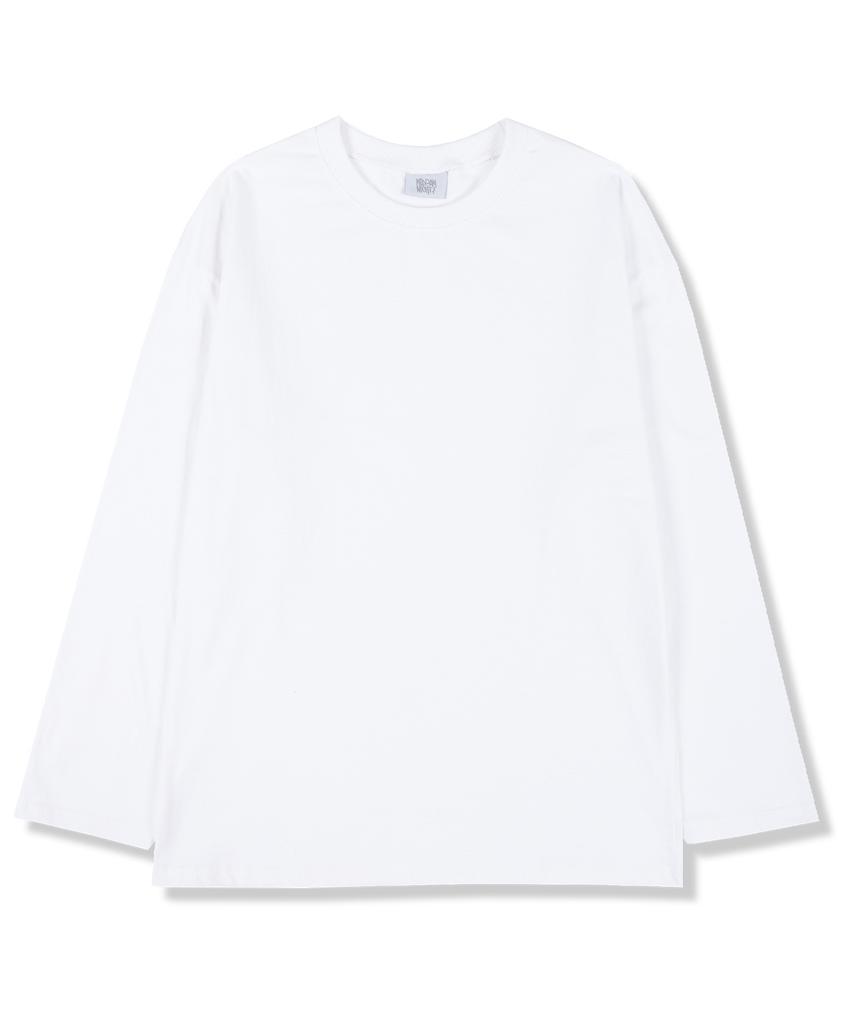MIDNIGHT12AM Plain Oversized Long Sleeve T-Shirt White (Ribbed Cuffs Selectable)