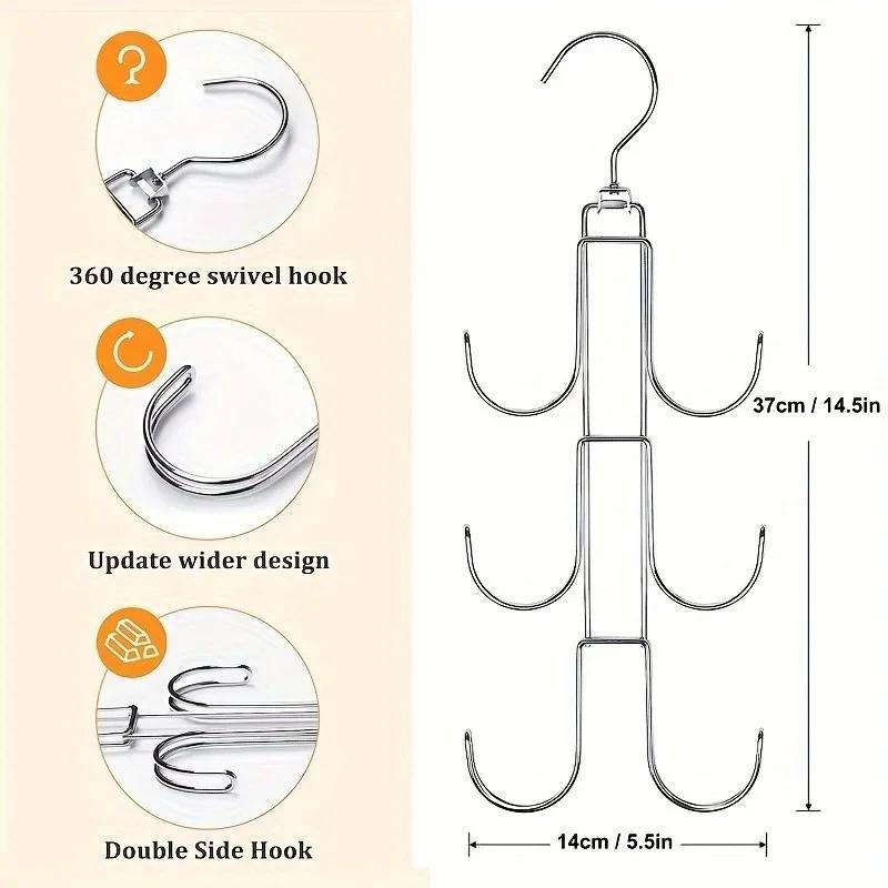 360° Rotating Handbag Hanger Multi-Layer Hanging Bag Organizer for Closet Wardrobe Space-Saving Handbag Display Hook