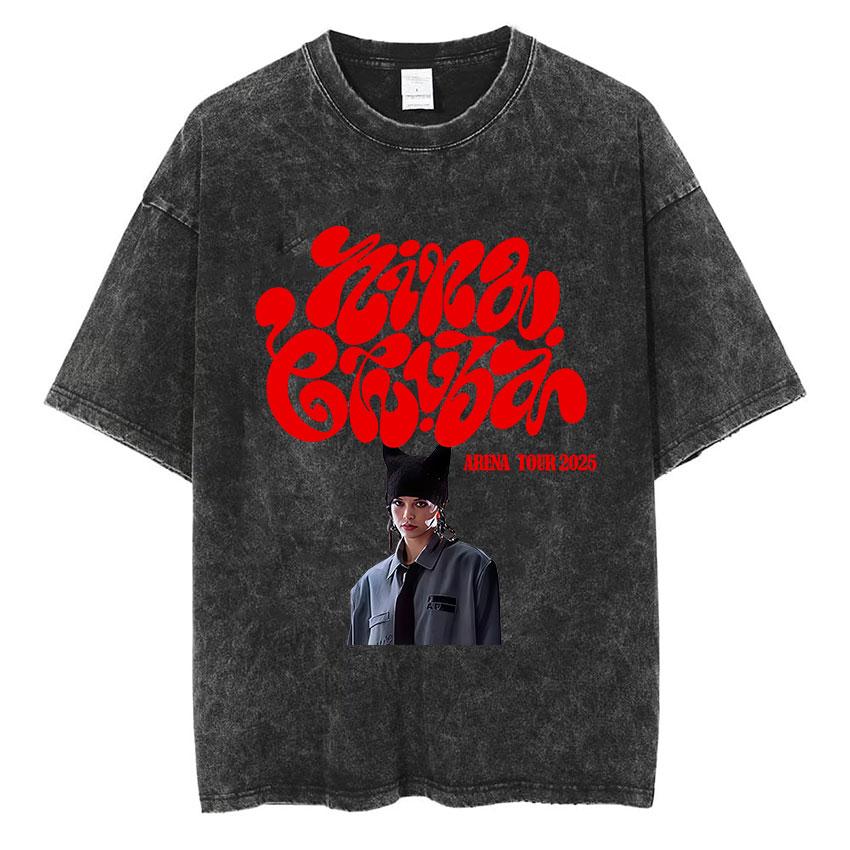 Nina Chuba Arena Tour Vintage Washed TShirt Men Women Harajuku High Quality Cotton T Shirt Hip Hop Clothing Oversized Tees