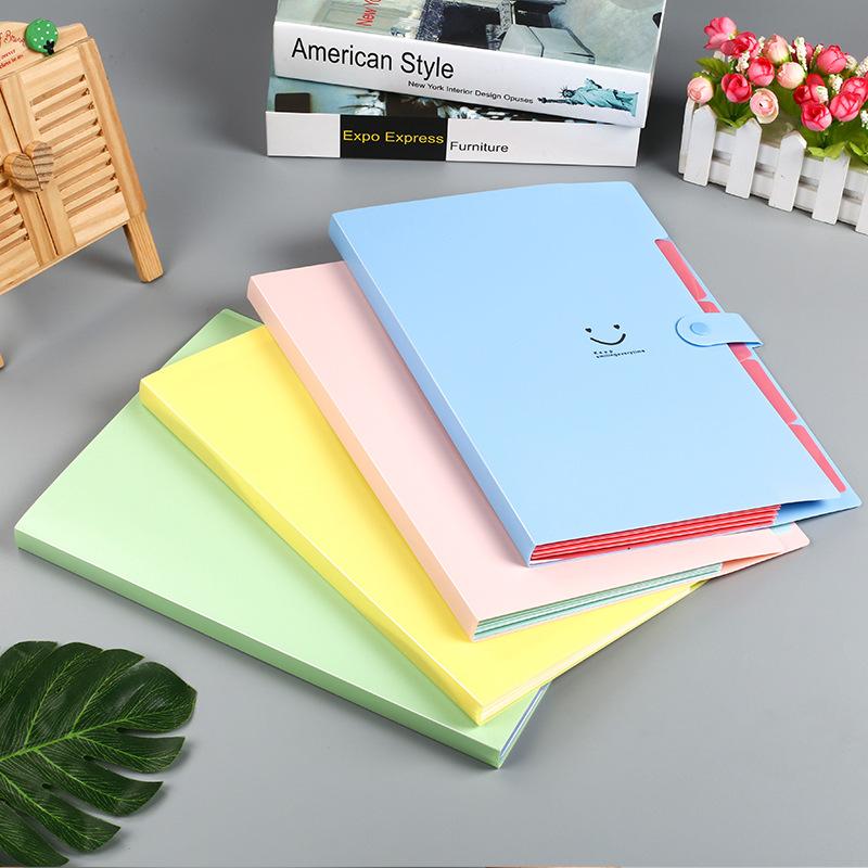 Cartellina A4 5 Scomparti Colore Macaron Portadocumenti Grande Capacità Organizzatore Documenti Studente Scuola e Forniture per Ufficio Cancelleria