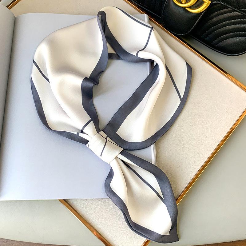 Women Skinny Neck Scarf  Luxury Brand Shawls Wraps Black Pink Small Office Hairband Neckerchief Foulard Scarves Ladies