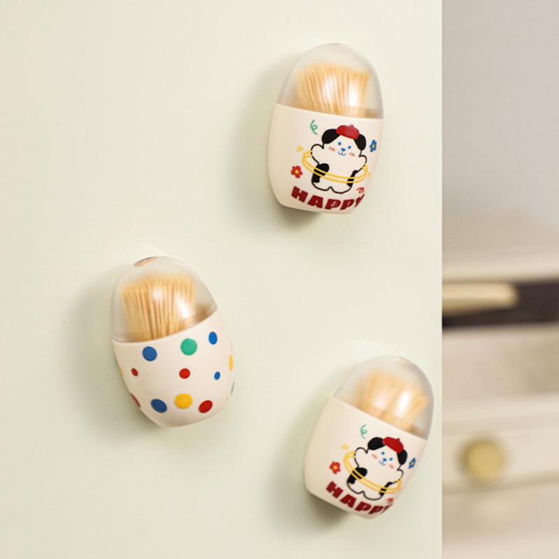 Portable Magnet Toothpick Box Wall-Mounted Object Finishing Box Toothpick Storage Case Classification Cotton Swab Container