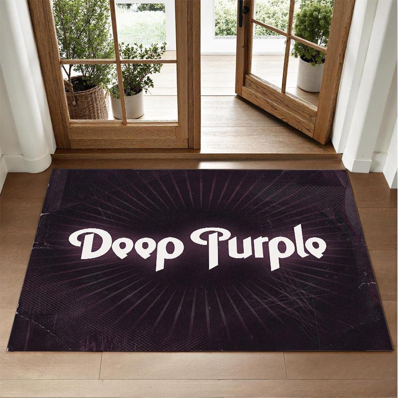 Deep Purple Design Crystal Velvet Rug Soft Decorative Mat for Bedroom Entrance