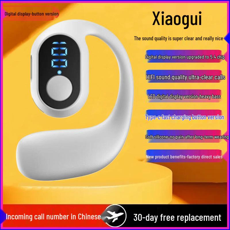 Single-Ear Bluetooth Headset with Display, Long Battery, Button Control, OWS Open-Ear Sports Wireless Headset