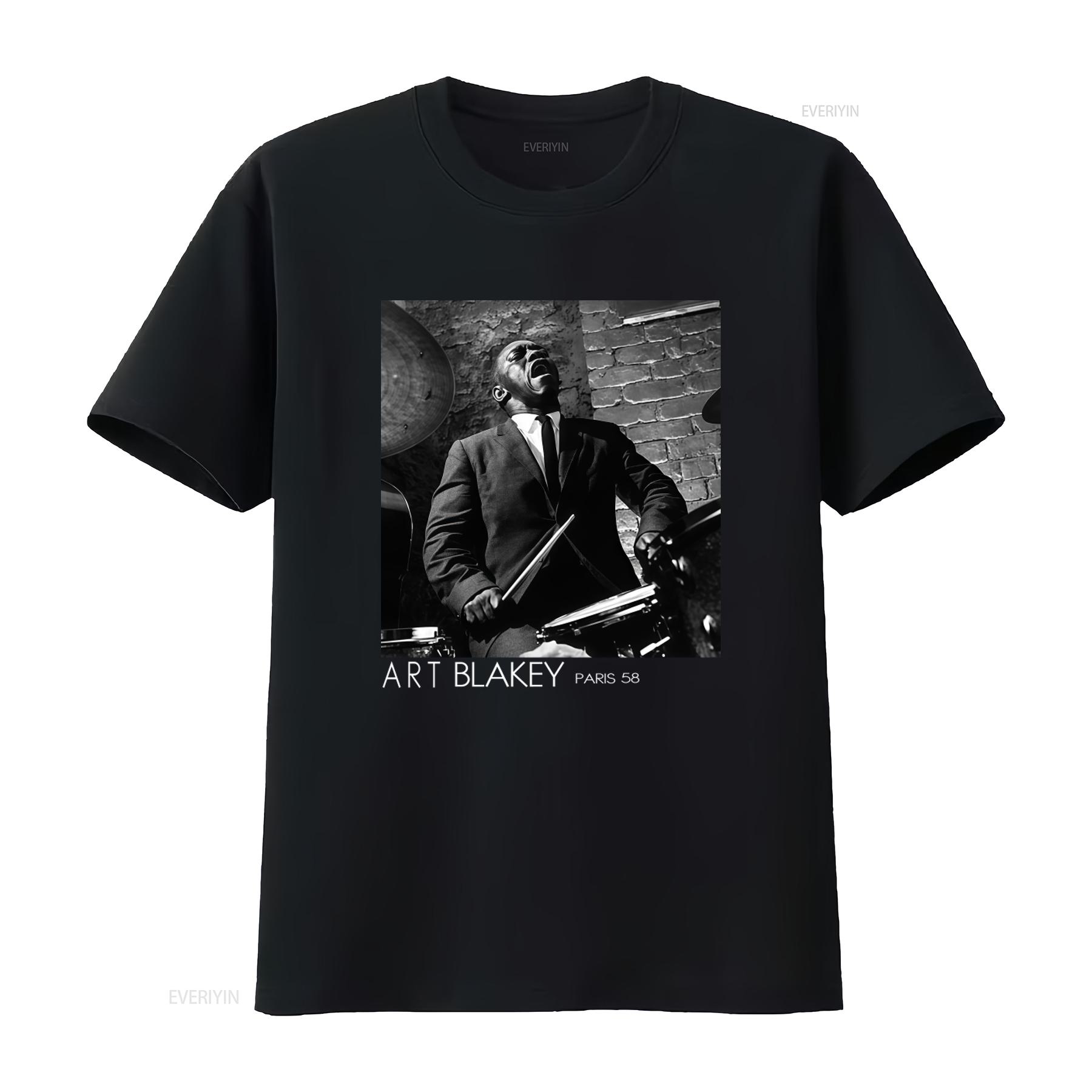 

Art Blakey Jazz Music T Shirt All Size S 4XL Cotton Mens Vintage Paris 58 Design MR156 vintage Washed Stylish designer clothes 4XL