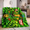 1Pc Turtles Action Flannel Blanket, Soft And Comfortable, Casual Warm, Camping Travel, Christmas, Halloween Xmas Gift S1586