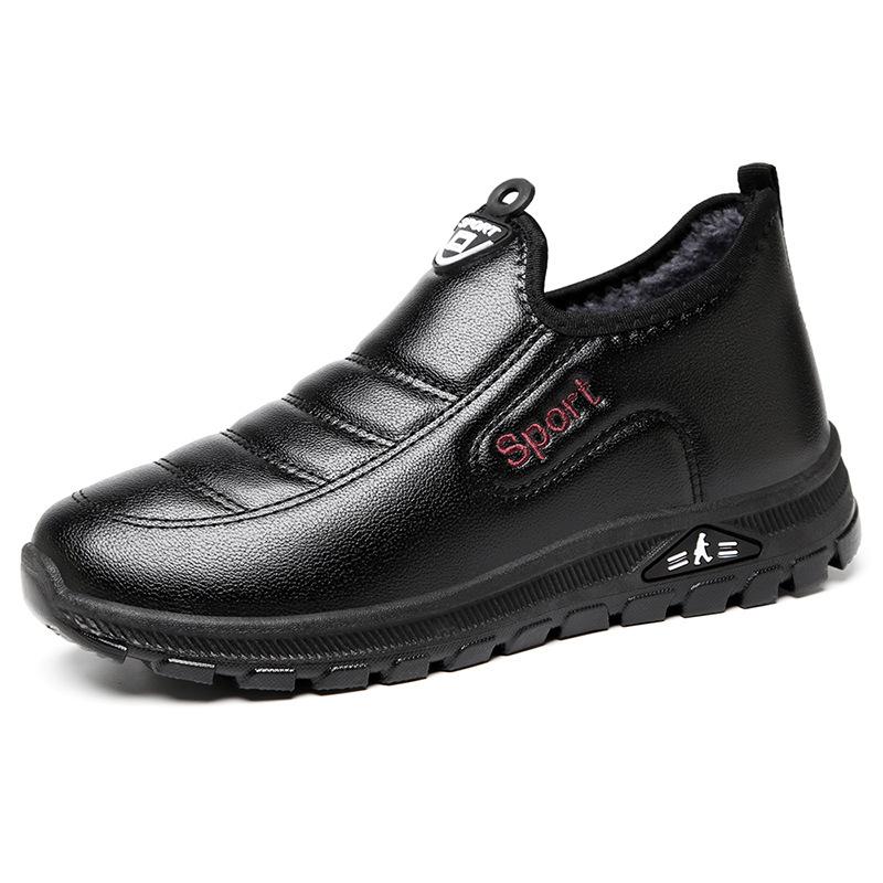 

Мужские повседневные зимние теплые ботинки для снега с подкладкой из искусственного меха, нескользящие мокасины, водонепроницаемые рабочие кроссовки для ходьбы, удобные короткие ботинки для мужчин 44