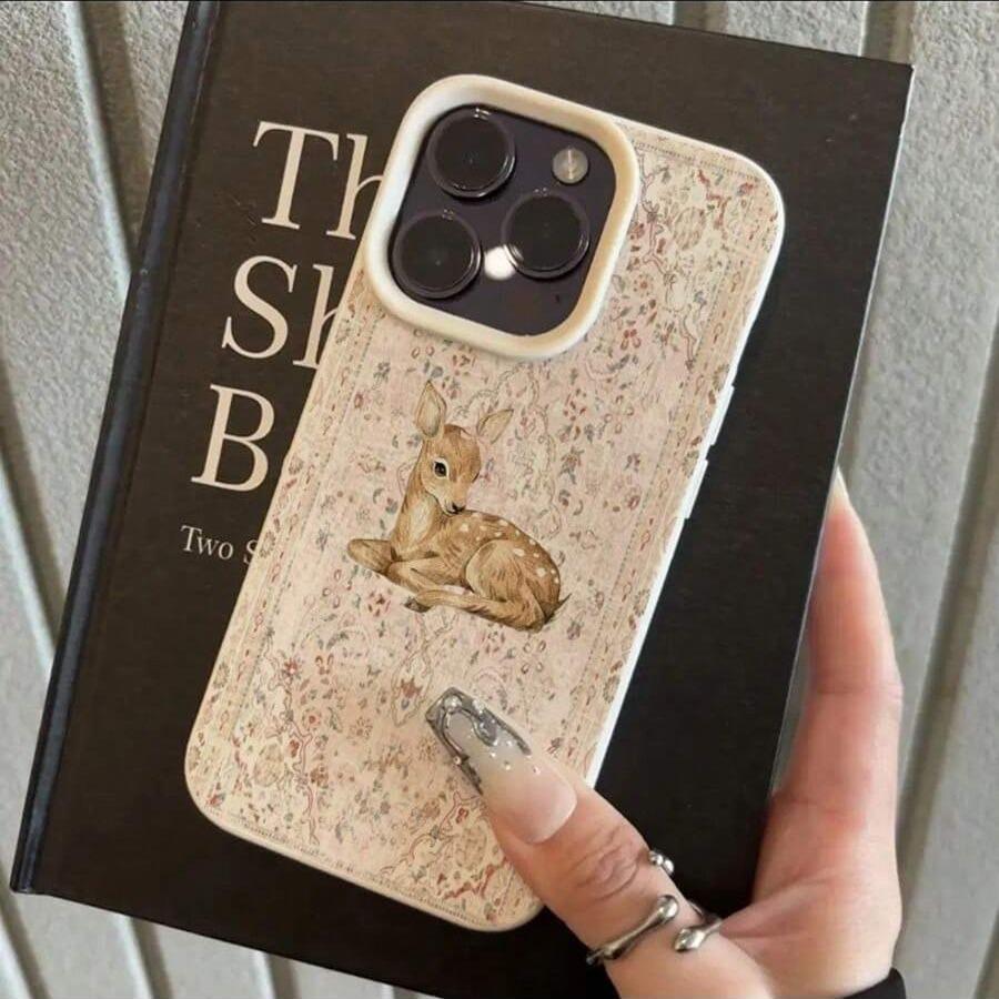 Vintage Deer Pattern Phone Case Phone Case For iPhone 17 Pro Cases iPhone 16 Pro Max 15 14 13 12 11 XS XR X 16E Air 16Plus Cover