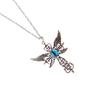Adjustable Chain Crosses Necklace Elegant Crosses Necklace with Demon Wings Pendant Unique Neck Chain Accessory