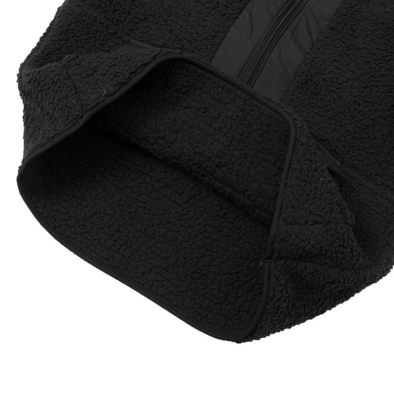 Under Armour Solid Color Logo Splicing Zipper Fleece Stand Collar Pullover Men Black 1373847-001
