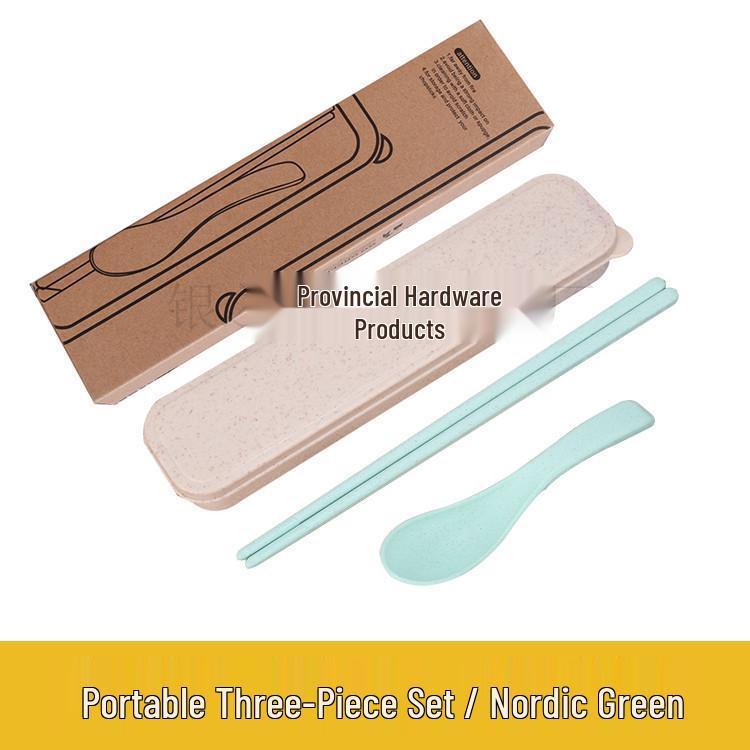 Eco-Friendly Wheat Straw Tableware Set: Portable Fork, Spoon, Chopsticks (3-Piece) + Cup, Bowl, Plate (6-Piece) - Ideal Promotional Gift