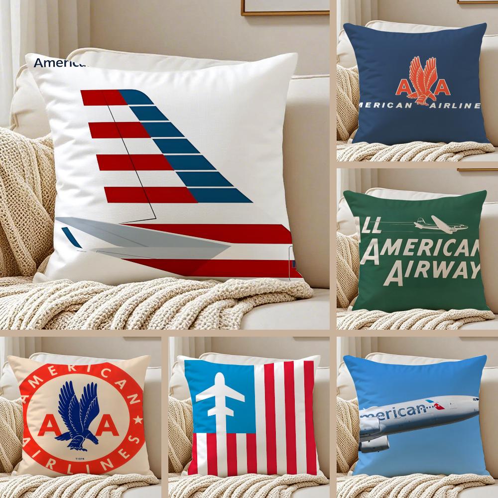 Fashion AAmerican Airlines Logo Cushion Cover Pillowcase Antidustmite Living Room Sofa Decor Cushion Room