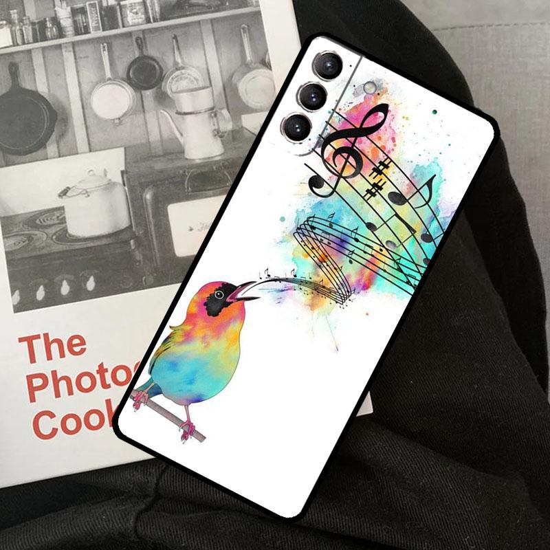 Music Note Symbol Piano Phone Case For Samsung Galaxy S22 S23 S24 Ultra S20 S21 S24 FE S9 S10 Plus Note 10 20 Ultra