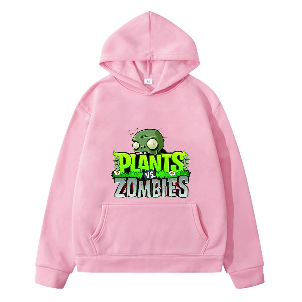 

plants vs zombies Autumn anime hoodie Fleece sweatshirt sport hoodies Cartoon Jacket boy pullover y2k sudadera kids clothes girl 130 рожевий