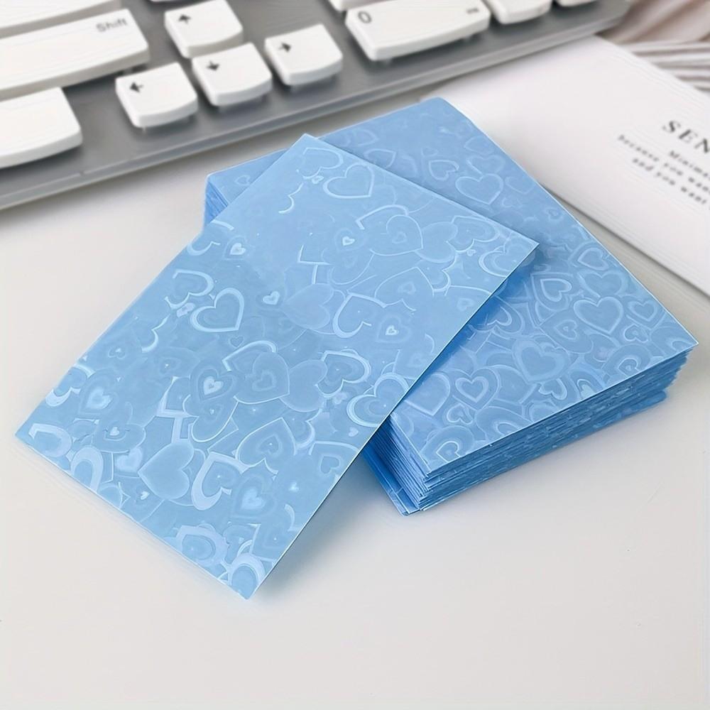 50pcs Pack Laser Heart Pattern Card Photo Protection Cover  for Student Cards Protection