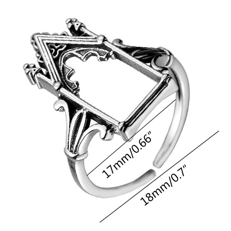 Beautiful Gothic Castle Shape Rings Electroplating Copper Retro Novel Rings