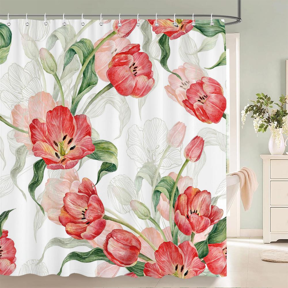 

Высококачественные красочные цветы листья растений шторки для душа водонепроницаемая занавеска для ванной занавеска для ванны с крючками шторка для душа W90xH180cm