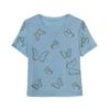 New Slim Mesh Positioning Hot Diamonds Butterfly T-shirt Women's Summer Short Sleeved Tops Sexy Girl Casual Streetwear Tees Clothes