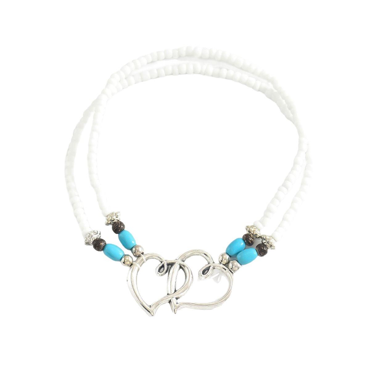 Женский богемный винтажный браслет на ногу One Size белый