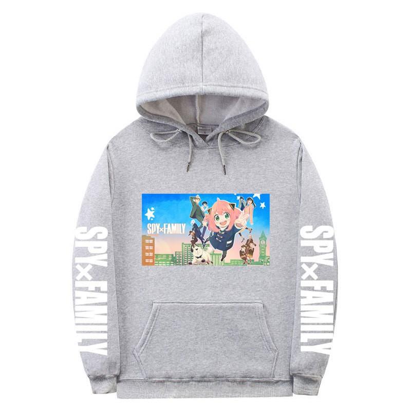 Spy X Family Anime Printed Hoodie Men Women Unisex Oversized Fleece Sweatshirt With Ribbed Hem