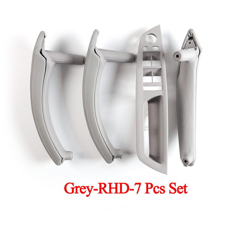 Suitable for  LHD or RHD Cars Interior Plastic Door Pull Handle with Leather Handle Cover 7pcs Full Set for BMW X5 X6 E70 E71 E72