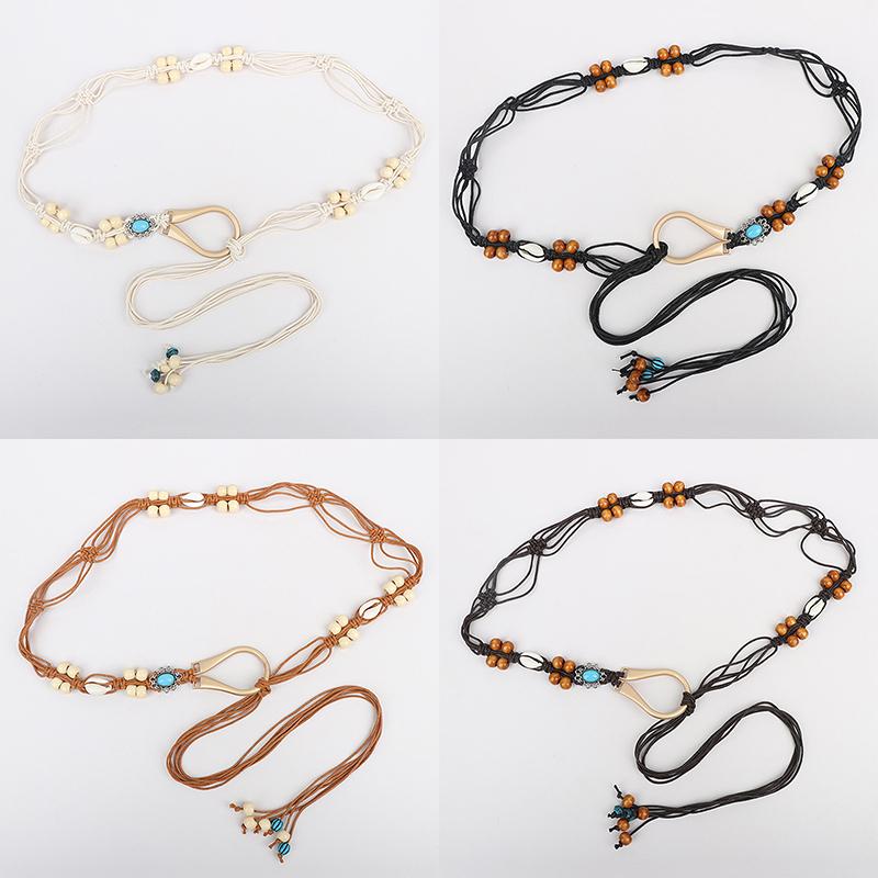 Bohemian Retro Woven Dress Waist Rope For Women Casual Pants Belt Ethnic Style Waistband Versatile Decorative Waist Chain Gifts
