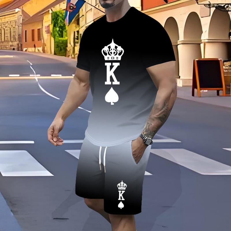 

Мужской повседневный спортивный костюм, новый, полиэфирное волокно, быстросохнущая 3D-печать, плавная смена рукавов, эластичная талия XL