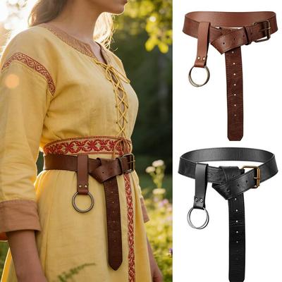 Durable With Sword Frog Medieval Belt PU Leather Cosplay Sword Holder Belts Halloween Pirate Sword Belt