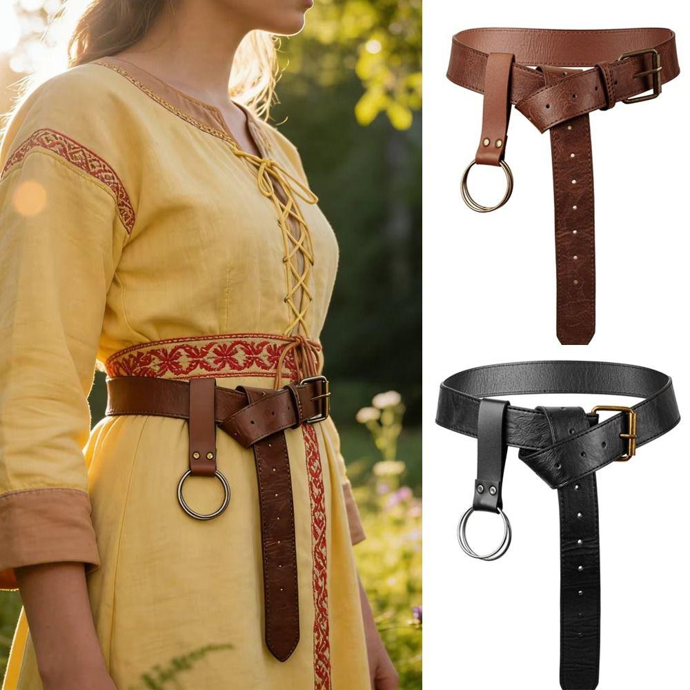 With Sword Frog Medieval Belt PU Leather Sword Sheath Belt Ring Strap Durable Sword Holder Belts