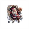 Christmas 3D Break Wall Santa Claus Wall Sticker Self Adhesive Removable 2027 Xmas Decor Bedroom Home Window Party Decor