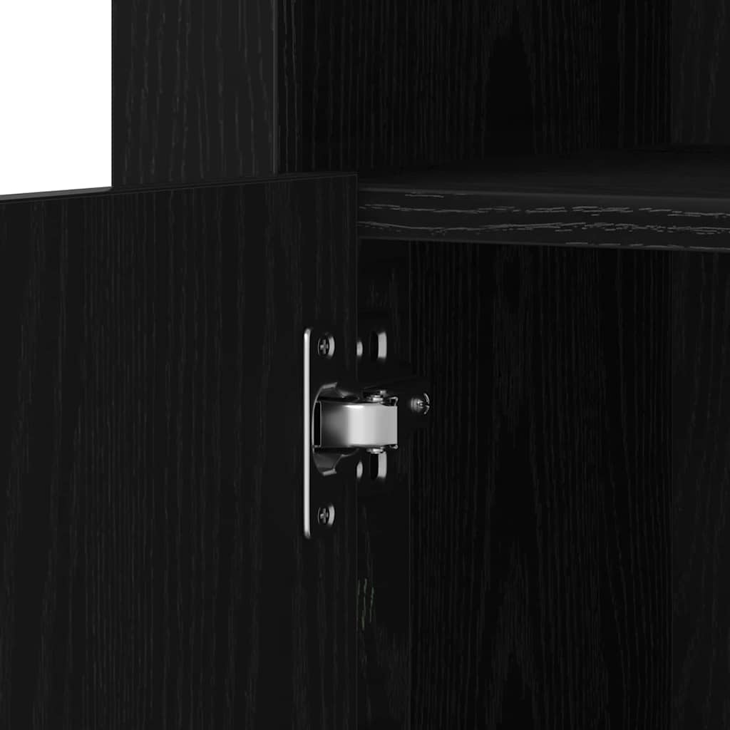 LED Sideboard 2 Pcs Black Oak Effect 41 X 37 X 67 Cm
