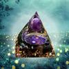 Pyramid Orgonite Yin and Yang Amethyst