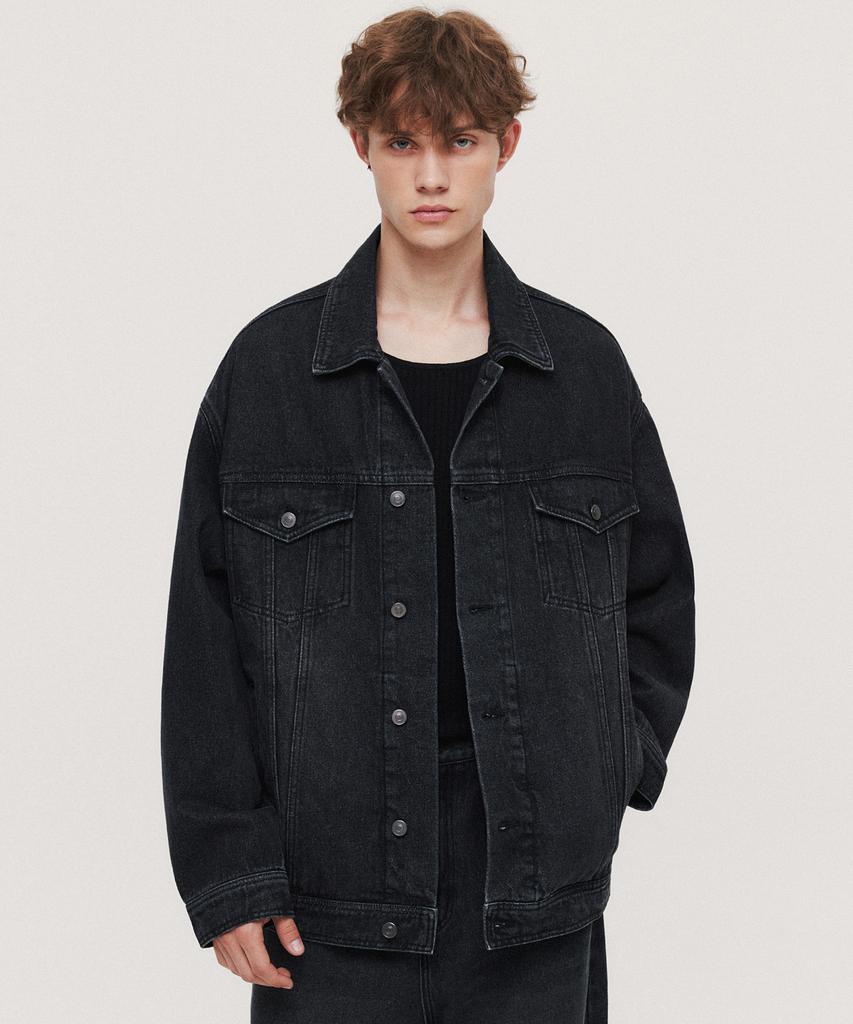 Suare Maxi-Fit Denim Trucker Jacket Black