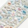 Kawaii Sanrio Cartoon Relief Stickers Cinnamoroll Kuromi Pompom Purin Melody Jelly Crystal Sticker Cute Decoration Decals Gifts