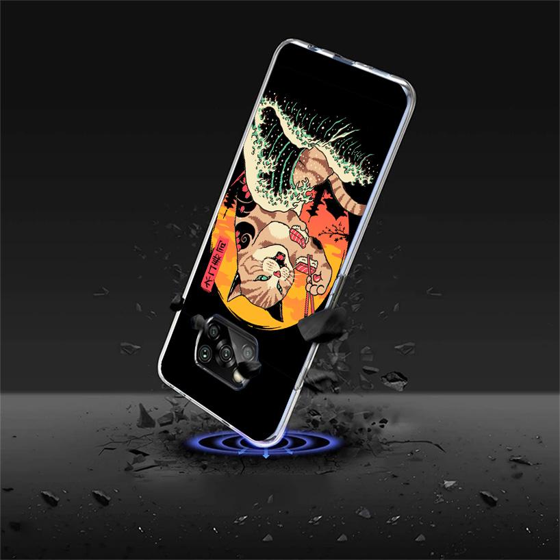 Ramen Sushi Samurai Tattoo Cat Phnoe Case for Xiaomi Poco X5 X6 X7 Pro X4 Gt F7 Ultra M8 M7 Redmi 15C 15 13C 13 12C 12 Unique Co