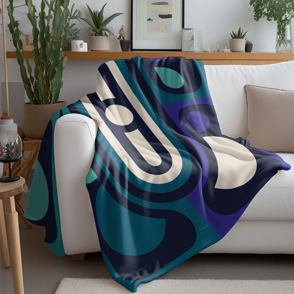 Abstract Geometric Velvet Throw Blanket Sofa Bed Decorative Cushion Cover Modern Art Home Textile